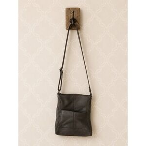 The Sak Crossbody Bag Pebbled Gray Genuine Leather Adjustable Strap OS